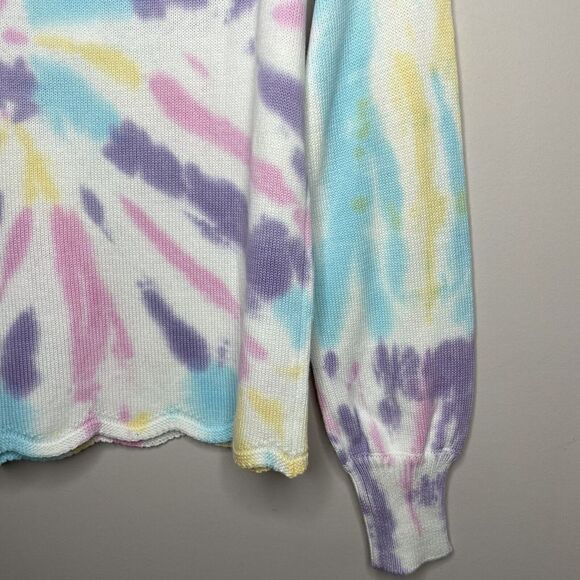 DESIGN 365 Sweater Women XS Tie-Dye Pullover NEW Pink Purple Yellow Cotton Blend - Picture 6 of 8